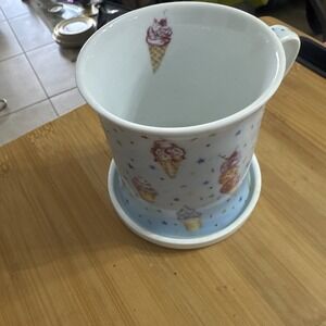 Ice Cream Mug & Coaster Bone China